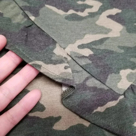 {Nine West} Ruffle Yoke Sweatshirt in Camo Print - Picture 8 of 13